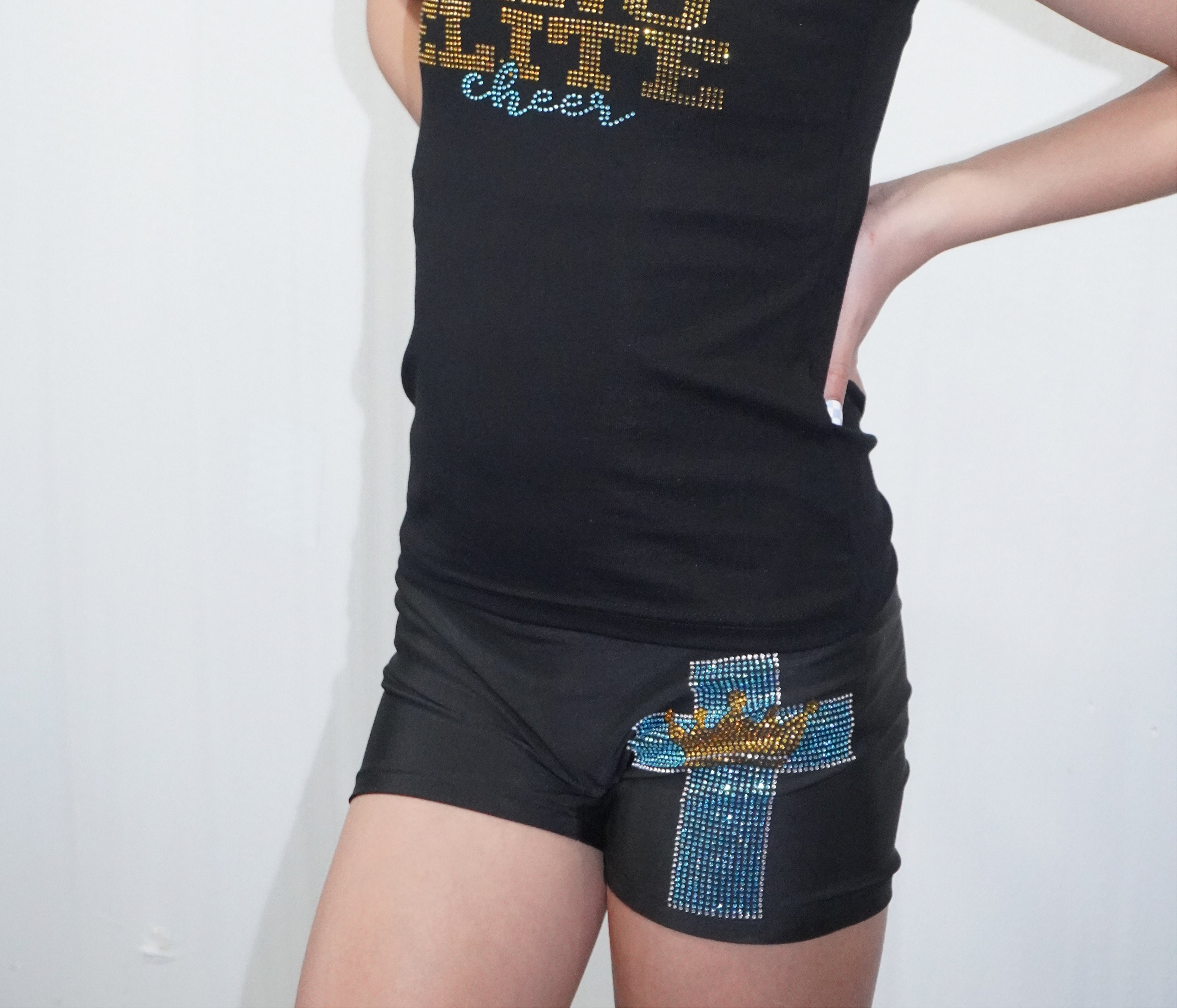 Cross Bling Spandex Shorts